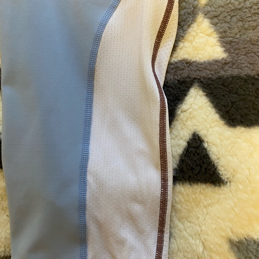 MTA Sport Leggings. 3/4 length. Mauve, Blue, and White. Women’s Size XL. NWOT - Picture 3 of 4